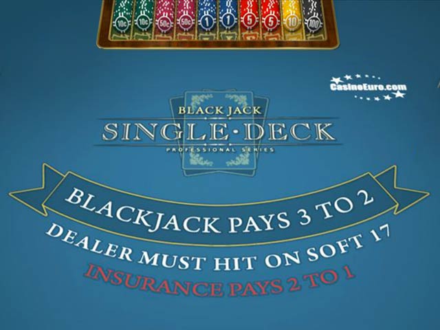 Blackjack z enojnim kompletom kart