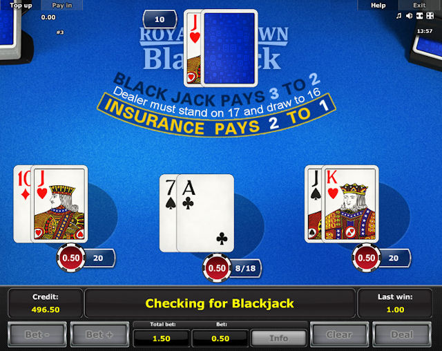 Brezplačno igranje spletne igre Royal Crown Blackjack